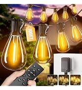 Amzrap 100FT LED Outdoor String Lights Waterproof Patio Lights with Dimmable & Shatterproof Repla...