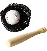 NUOBESTY Halloween Miniatures 1 Set of Miniature Baseball Bats Gloves Kit Decorative Simulation T...