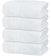 Tens Towels Pack of 4 Soft Bath Towels, 100% Cotton, 27 x 54 Inches, Lightweight & Quick-Dry, Ide...