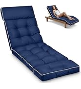 1 MIDDLE ONE Chaise Lounge Cushions Outdoor, Memory Foam Lounge Chair Cushion for Outdoor Furnitu...