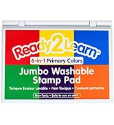 READY 2 LEARN Jumbo Washable Stamp Pad - 6 -in-1 - Non-Toxic - Fade Resistant - Perfect for Scrap...