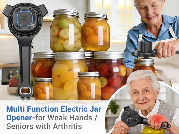Powerful Performance: The high-torque motor effortlessly breaks the vacuum seal of any jar.
