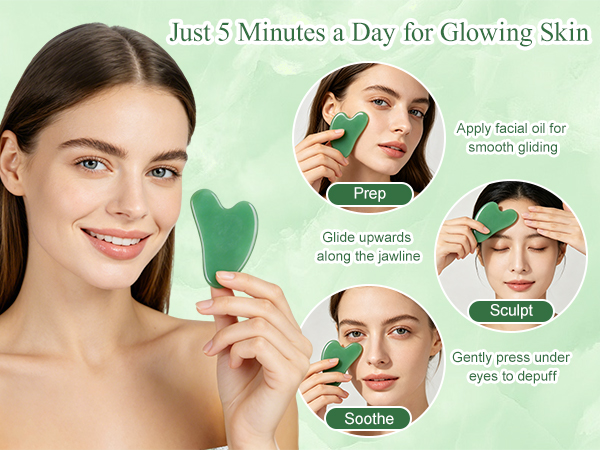 Gua Sha Facial Tools Face Massager for Skin Care, Reduce Wrinkles Puffiness Skin Care Tools