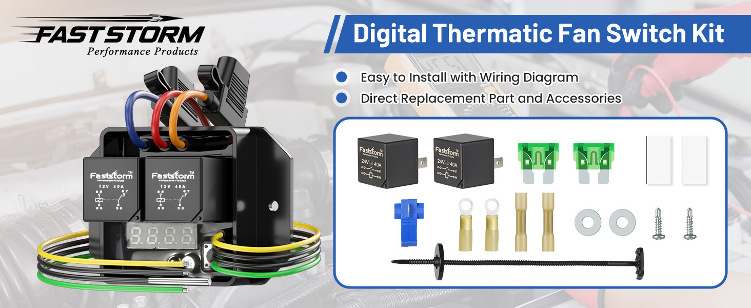 Digital Radiator Fans Controller Swith 12V and 24V