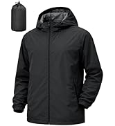 UIQUR Men's Rain Jacket Windbreaker Waterproof Jacket Raincoat Cycling Running Hiking Gear Hood L...