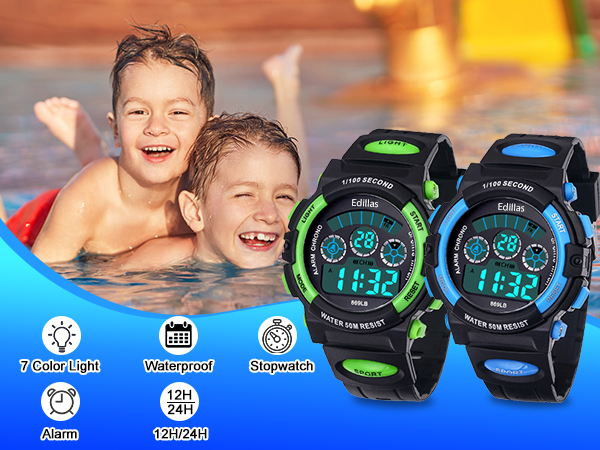 Multi-function kids digital watch
