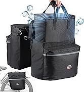 KEMIMOTO Bike Panniers 3-IN-1, 34L Bike Bag with Two 9L Insulated Cooler Pack, Bicycle Saddle Bag...