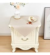 Wolkemer Farmhouse Faux Linen Square Tablecloth 24 x 24 Inch - Water Resistant Table Cloth Washab...
