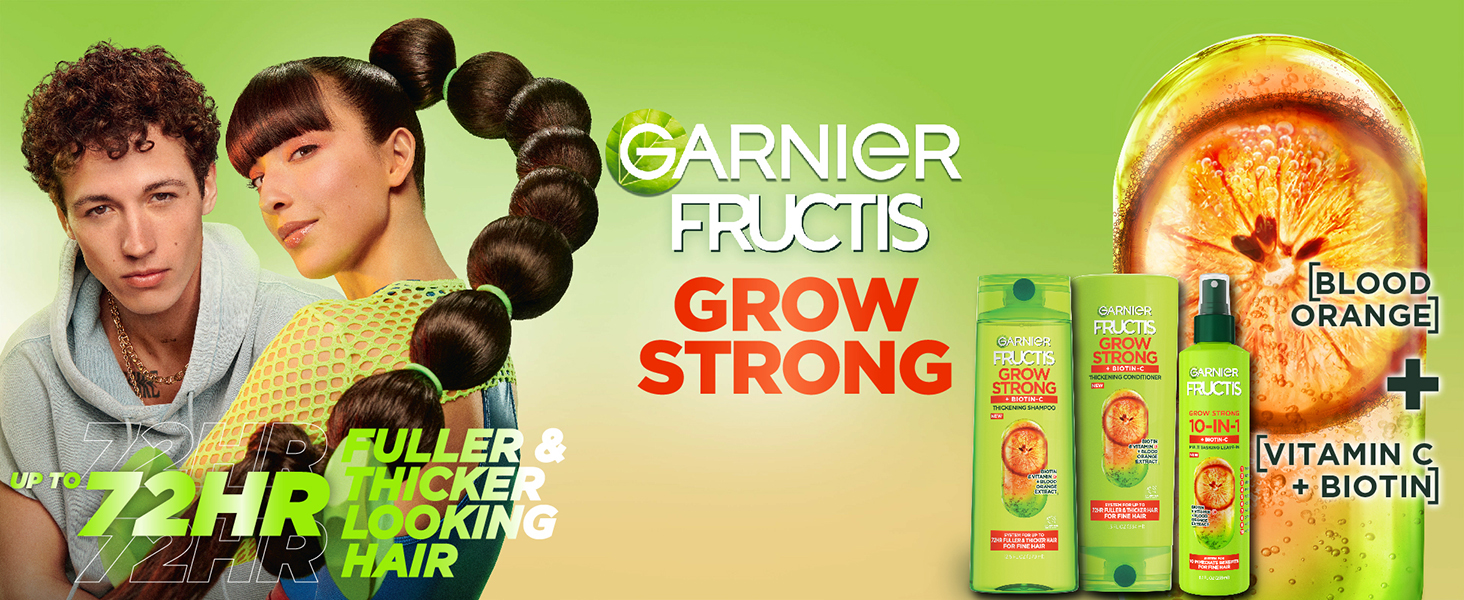 garnier fructis grow strong, fuller & thicker looking hair