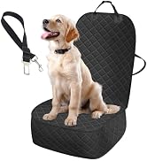 Dog Car Seat Cover, Waterproof Pet Front Cover for Cars with Side Flaps, Scratch Proof Dog Seat C...