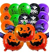 HADCKJA Pumpkin Bat Balloons Halloween Party Supplies Halloween Balloons Pumpkin Bat Balloon Hall...