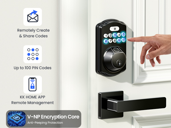 keyless entry door lock deadbolt with handle set
