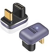 Poyiccot 180 Degree USB C Adapter 240W, 2Pack U Shape USB C Adapter 40Gbps, USB C 180 Degree Angl...