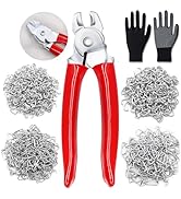 Ruibapa 500PCS Hog Rings with Bent Hog Ring Pliers Kit 1" 3/4" 1/2" 3/8 "Galvanized Hog Rings for...