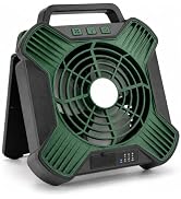 RIDAPEST SOLAR PORTABLE FAN BLACK AND GREEN – Rechargeable Battery Powered Camping Fan with LED L...