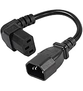 CERRXIAN 20cm 90 Degree IEC 320 C13 to C14 PDU Power Cable,C14 Male to Down Angle C13 Female Powe...