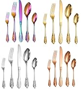 A · HOUSEWARE 160 Piece Silverware Set Stainless Steel Flatware Cutlery Set for 32, Kitchen Table...