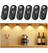 GLARESBOT LED Motion Sensor Puck Lights, Small Rechargeable Under Cabinet Light, Dimmable Warm Wh...