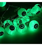 CCINEE Halloween Eyeball String Lights, 20 LED Lights Battery Operated Green Lights for Halloween...