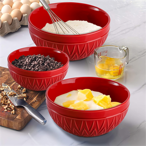 AVLA Porcelain Mixing Bowls Set for Kitchen