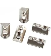 10Pcs Silver 1/4-20 Steel Roll in T-nut with Ball Spring, Suitable for 1010 Series or 1.0 Inch Ba...