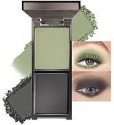 CAKAILA Green Black Two Color Matte Shimmer Glitter Eyeshadow,Bright High Pigment Eye Shadow Powd...