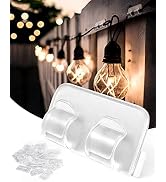 Hooks for Outdoor String Lights Clips: 25Pcs Heavy Duty Cable Clip with Waterproof Adhesive Strip...