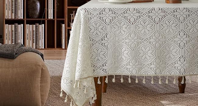 Boho Crochet Tablecloth