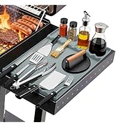 Silicone Grill Mat for Blackstone - BBQ Griddle Tools Side Mat with Drip Pad, Griddle Tools Mat f...