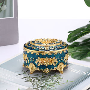Jewelry box vintage metal jewelry box treasure chest jewelry box antique jewelry box for women girl
