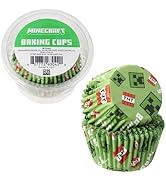 48 x Minecraft Baking Cups By DecoPac | Standard Size Cupcake Liners | TNT Block | Greaseproof Pa...
