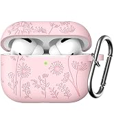 Lerobo Flower Engraved Cover Compatible with Airpods Pro Case 2nd 1st Generation Case USB C, Soft...