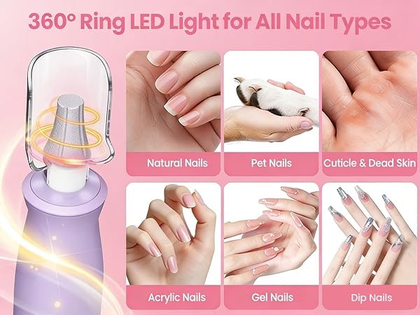 360° Ring LED Light for All Nail Types