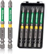 Hitscrews 3" JIS Screwdriver Bits #2 Anti-Slip 9/13mm Dual-Groove | Magnetic Japanese Cross Point...