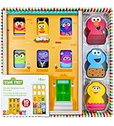 Kids Preferred Sesame Street Wooden Neighborhood Block Set with Storage Case