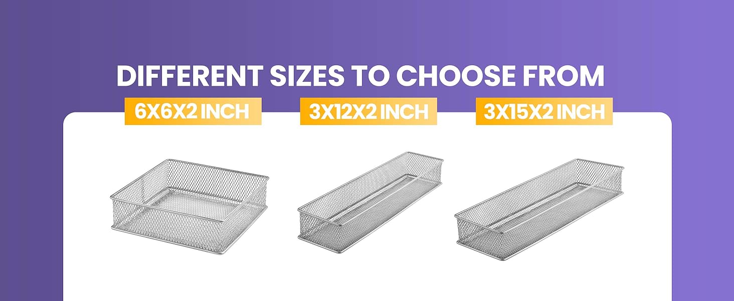different sizes