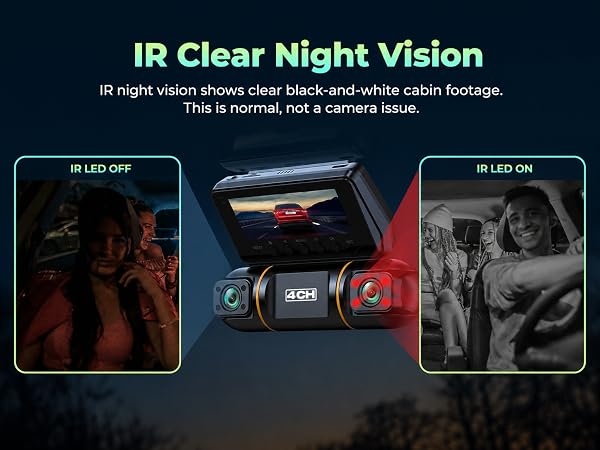 4 channel dash cam with night vision