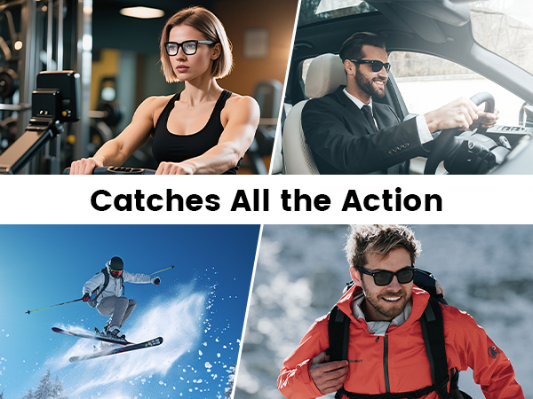 Bluetooth Sunglasses with Polarized Lens, Anti-Shake, Voice, Calling, Waterproof for Travel Hiking