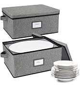 Platter Storage Case(2-Pack),Stackable Plate Storage Containers, 17“ x 13” x 8.2” China Storage C...