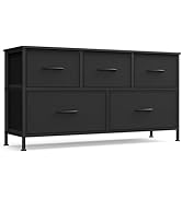 SONGMICS Dresser for Bedroom, Chest of Drawers, TV Stand, Steel, MDF, 5 Non-Woven Fabric Drawers,...