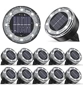 vighep Mini Solar Ground Lights, 12 Pack Solar Lights Outdoor Waterproof, Upgraded LED Flat Lands...