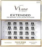 VLuxe Extended False Eyelashes Featherlight Reusable Artificial Eyelashes Multipack Lash Clusters...