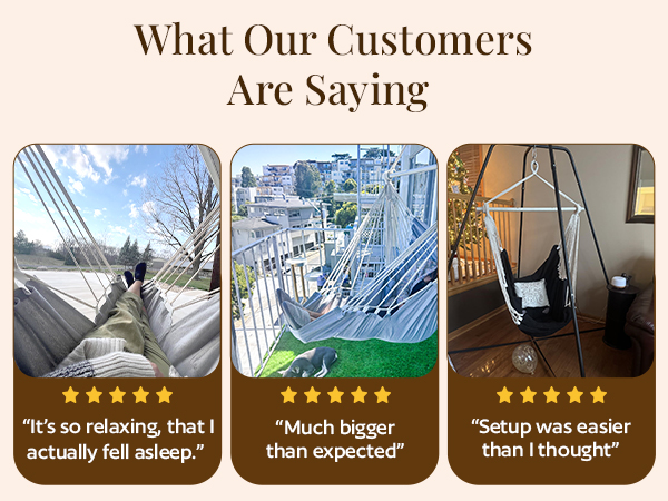 Testimonials Hammock Chair Outdoor and Indoor