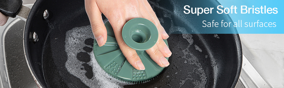 BEAUTAIL Silicone Sponge Non Scratch Scrub Sponges for Washing Dishes Kitchen Scrubber brush
