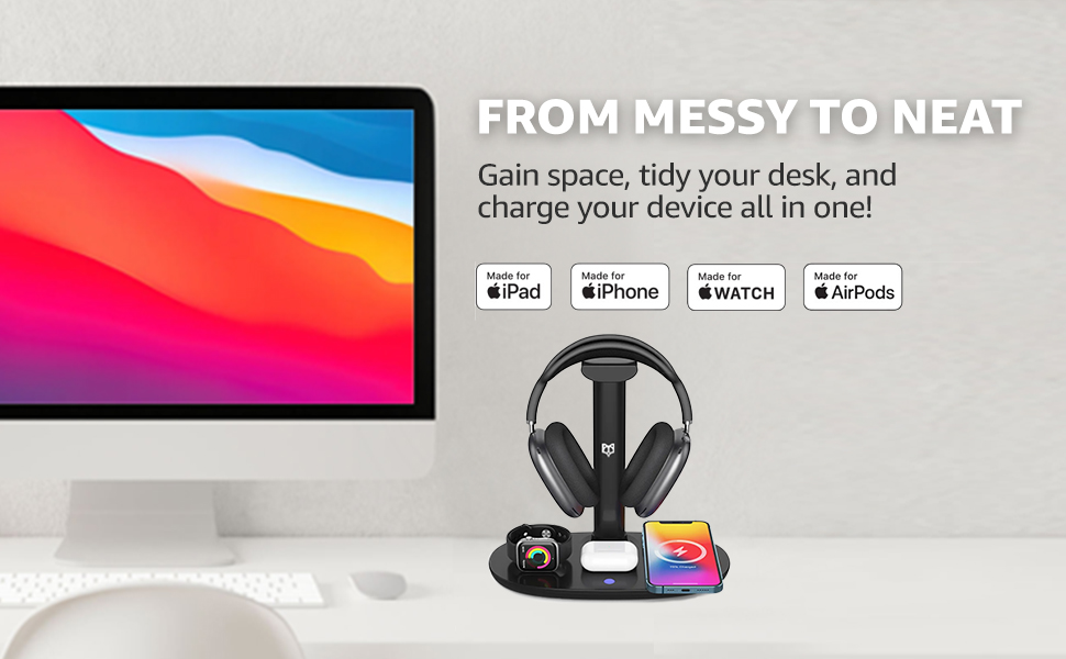 From Messy to neat, headphone holder headset holder headphone stand for desk airpods max stand