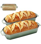 Flavehc Bread Pan Cast Iron Loaf Pan with Lid Bread Loaf Pan 13x5 Inch Enameled Cast Iron Sourdou...