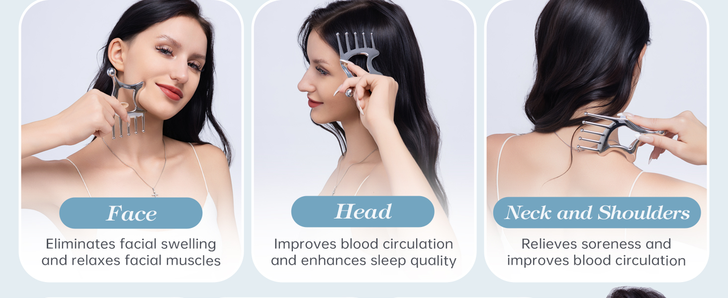scalp massage tool?head scratcher?stainless steel gua sha?scalp gua sha?scalp scratcher