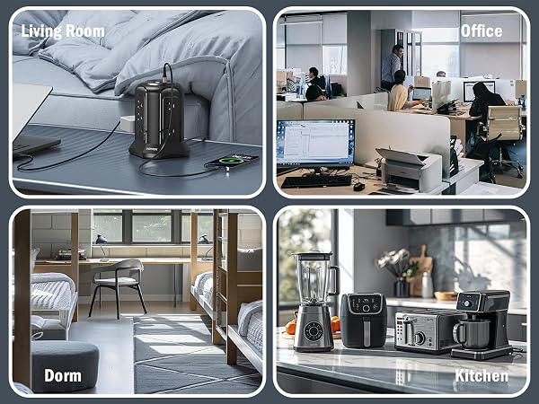 Power Strip with USB for Home Office
