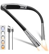 Glocusent Upgraded Neck Light, 5-Color & 5-Brightness Reading Light, 100-hr Rechargeable Book Lig...