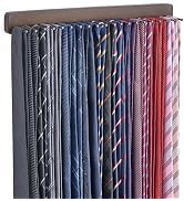 Mkono Tie Rack Wall Mounted Belt Hanger Holder Rustic Wood Tie Organizer for Men Closet Max up 20...